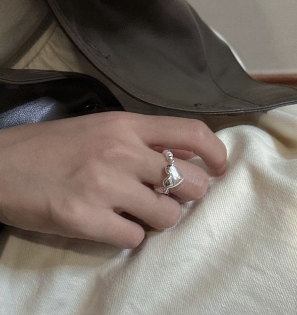 Wholesale 925 Sterling Silver Pearl Love Ring - Image 3