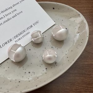 Wholesale 925 Sterling Silver Matte Stud Earrings