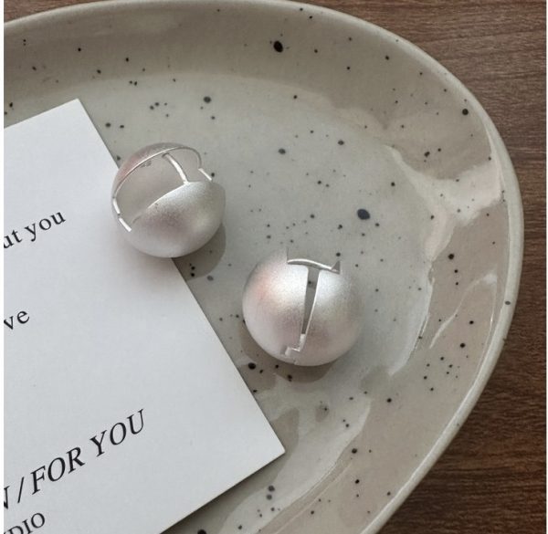 Wholesale 925 Sterling Silver Matte Stud Earrings - Image 2