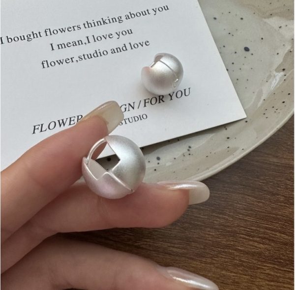 Wholesale 925 Sterling Silver Matte Stud Earrings - Image 3