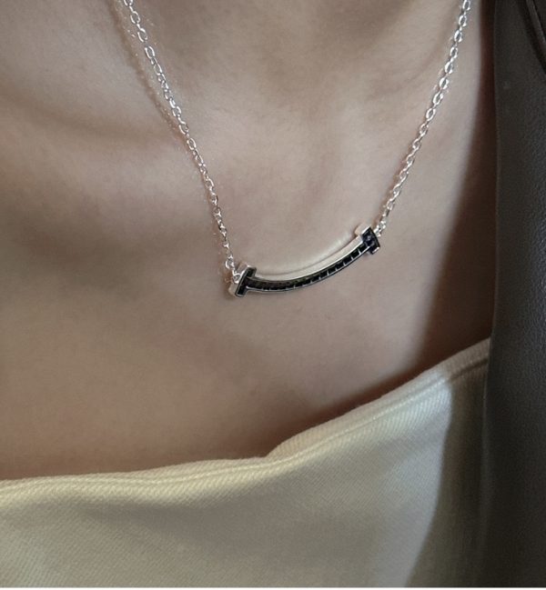 Wholesale 925 Sterling Silver Black Smile Necklace - Image 5