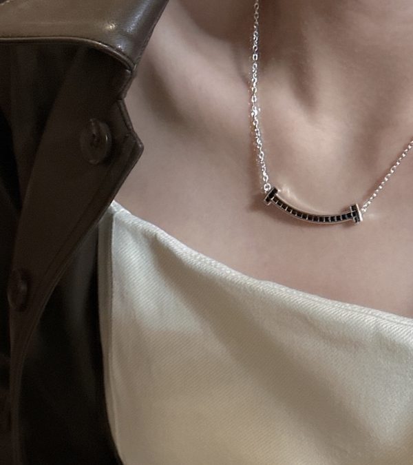 Wholesale 925 Sterling Silver Black Smile Necklace - Image 6