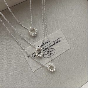 Wholesale 925 Sterling Silver Circle Pearl Necklace