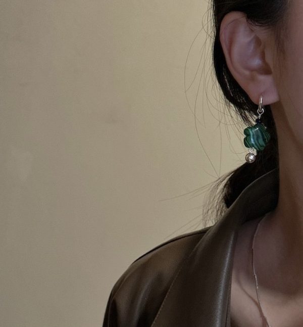 Wholesale 925 Sterling Silver Malachite Flower Earrings - Image 4