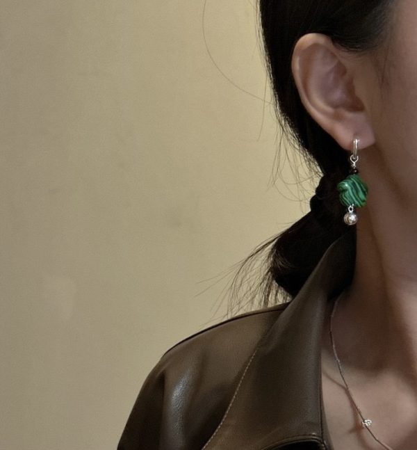 Wholesale 925 Sterling Silver Malachite Flower Earrings - Image 5