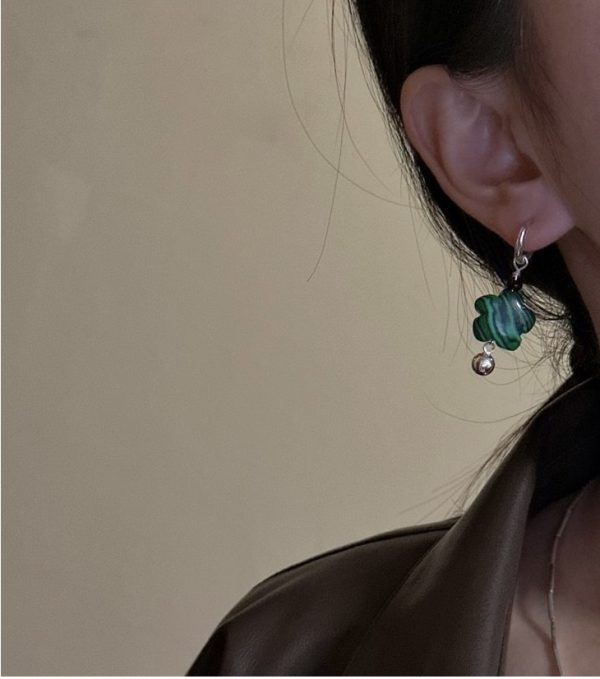 Wholesale 925 Sterling Silver Malachite Flower Earrings - Image 6