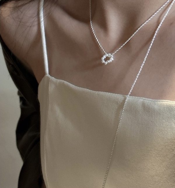 Wholesale 925 Sterling Silver Circle Pearl Necklace - Image 4