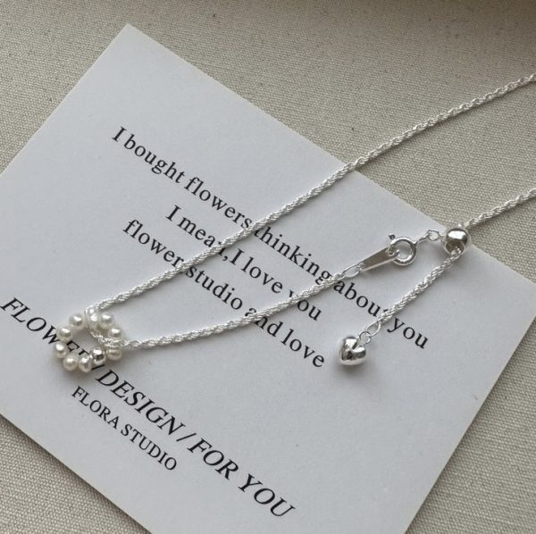 Wholesale 925 Sterling Silver Circle Pearl Necklace - Image 3