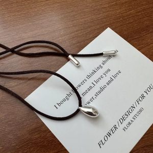 Wholesale 925 Sterling Silver Teardrop  Sweater Cord Necklace