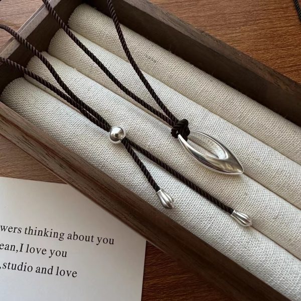Wholesale 925 Sterling Silver Adjustable Sweater Cord Necklace - Image 2