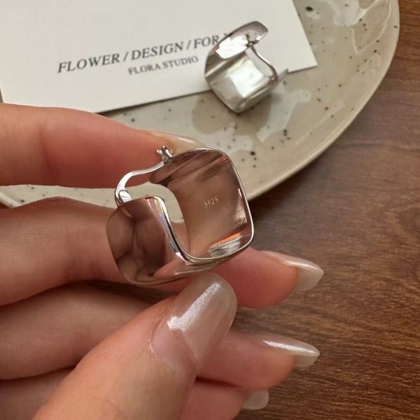 Wholesale 925 Sterling Silver Chunky Square Earrings - Image 3