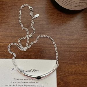 Wholesale 925 Sterling Silver Frosted Smile Necklace