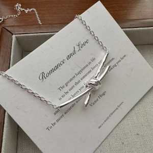 Wholesale 925 Sterling Silver Bow Necklace