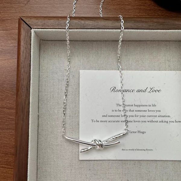 Wholesale 925 Sterling Silver Bow Necklace - Image 2