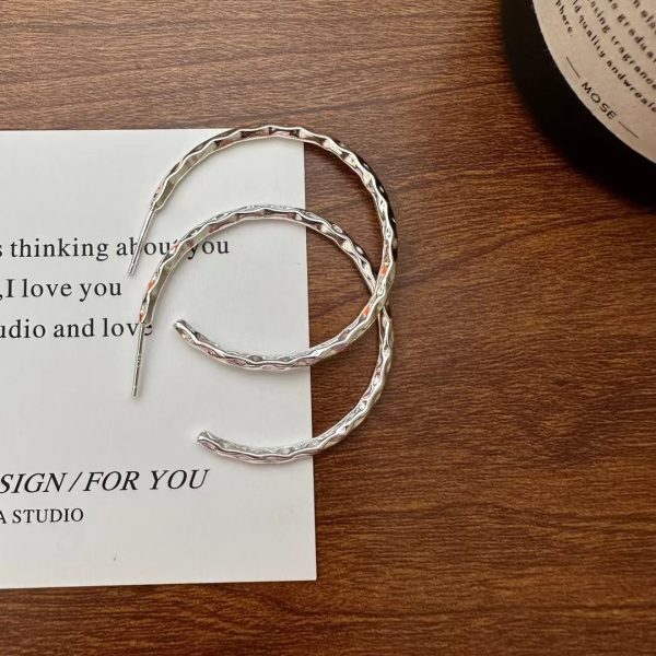 Wholesale 925 Sterling Silver Large Hoop Earrings - Image 2