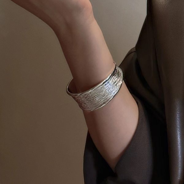 Wholesale 925 Sterling Silver Textured Bangle - Image 3
