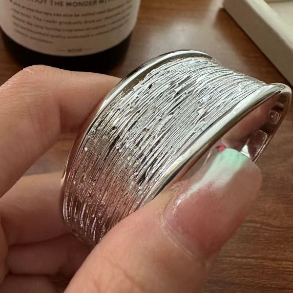 Wholesale 925 Sterling Silver Textured Bangle - Image 4
