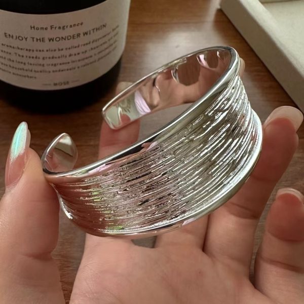 Wholesale 925 Sterling Silver Textured Bangle - Image 5