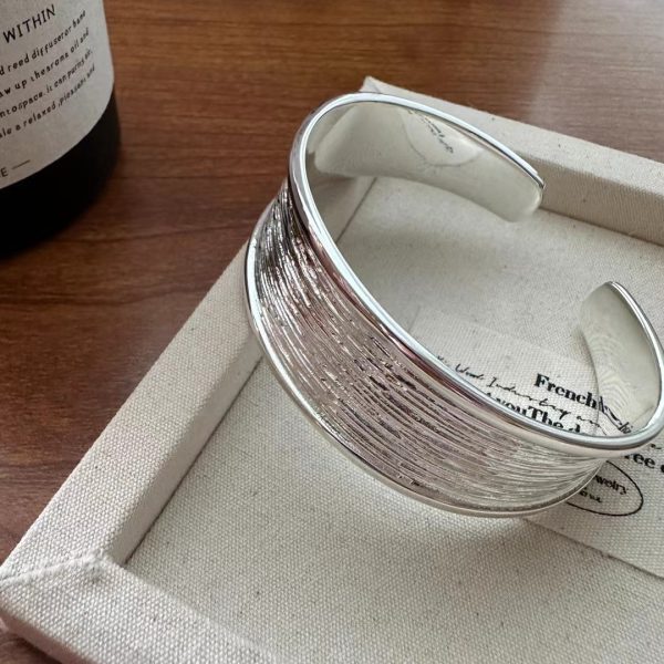 Wholesale 925 Sterling Silver Textured Bangle - Image 6