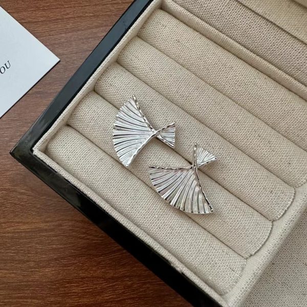 Wholesale 925 Sterling Silver Ginkgo Earrings