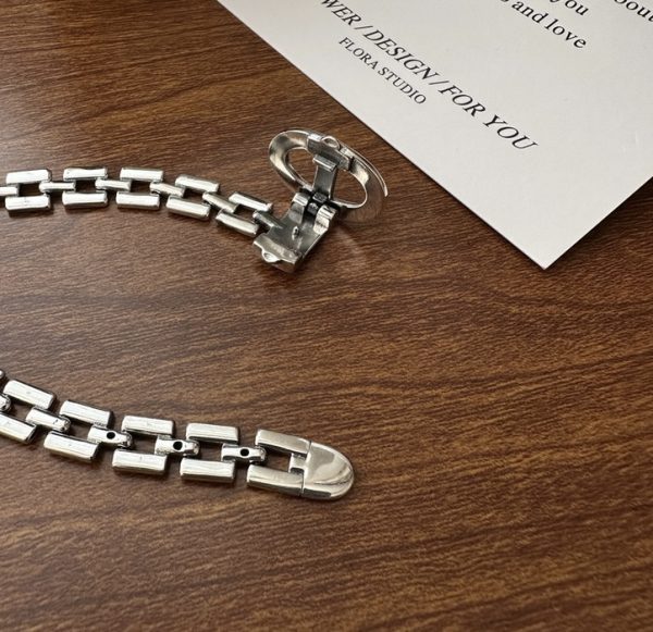 Wholesale 925 Sterling Silver Buckle Strap Bracelet - Image 4