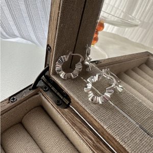 Wholesale 925 Sterling Silver Flower Hoop Earrins