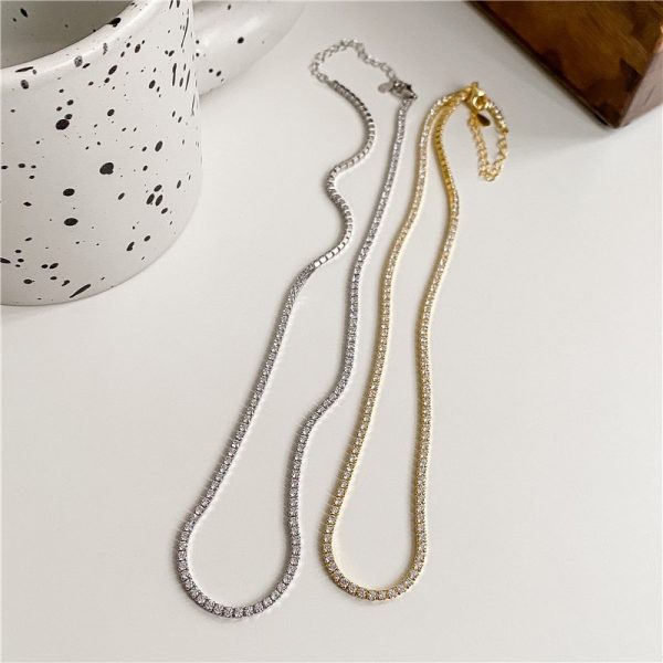 Wholesale 925 Sterling Silver Zircon Tennis Necklace - Image 2