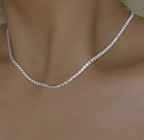 Wholesale 925 Sterling Silver Zircon Tennis Necklace - Image 7