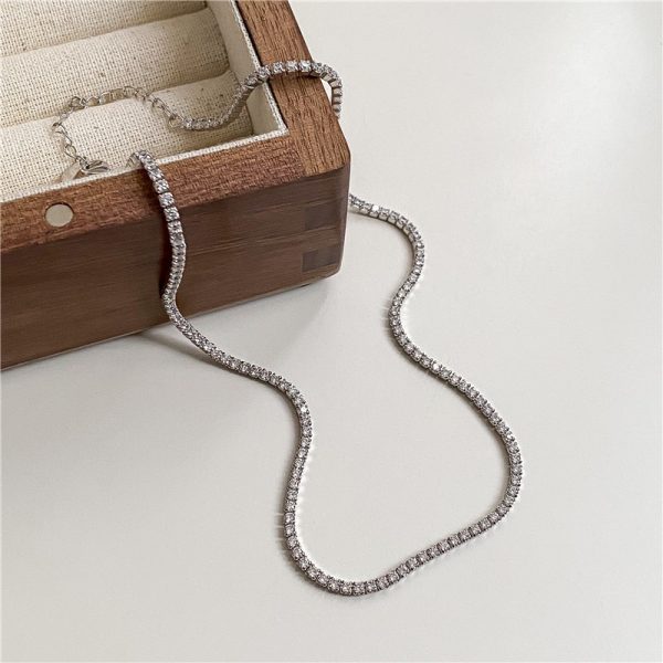 Wholesale 925 Sterling Silver Zircon Tennis Necklace - Image 4