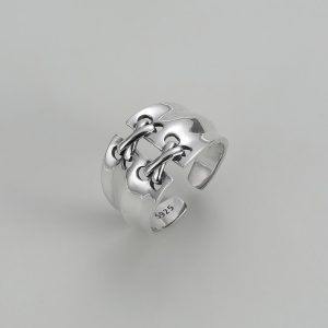 Wholesale 925 Sterling Silver Interlaced Wide Ring