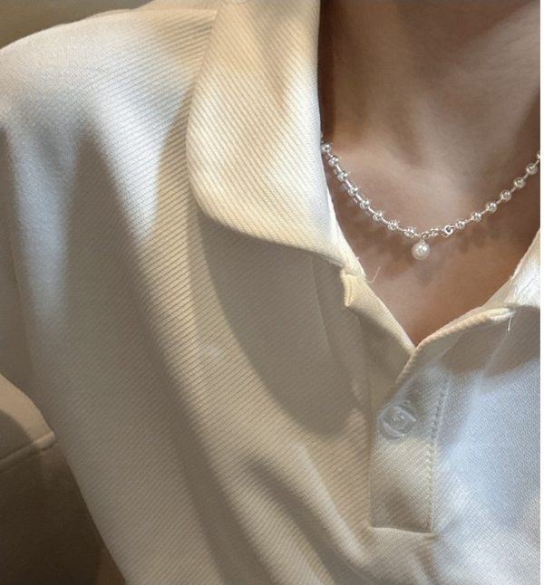Wholesale 925 Sterling Silver Bead With Pearl Necklace - Image 4