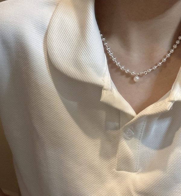 Wholesale 925 Sterling Silver Bead With Pearl Necklace - Image 5