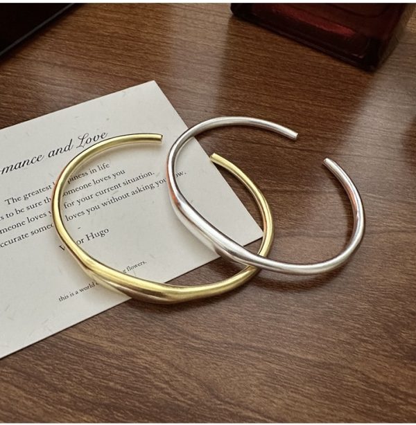 Wholesale 925 Sterling Silver Simple Matte Bangle
