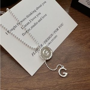 Wholesale 925 Sterling Silver Initial G Necklace