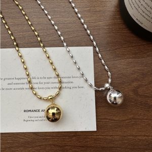 Wholesale 925 Sterling Silver Big Bead Necklace