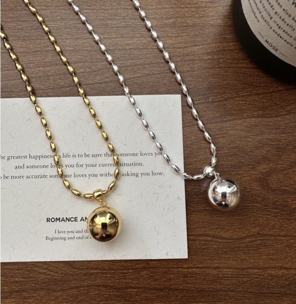 Wholesale 925 Sterling Silver Big Bead Necklace