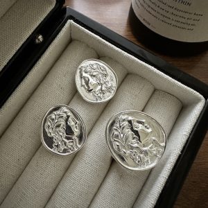 Wholesale 925 Sterling Silver Chunky Portrait Earrings & Ring