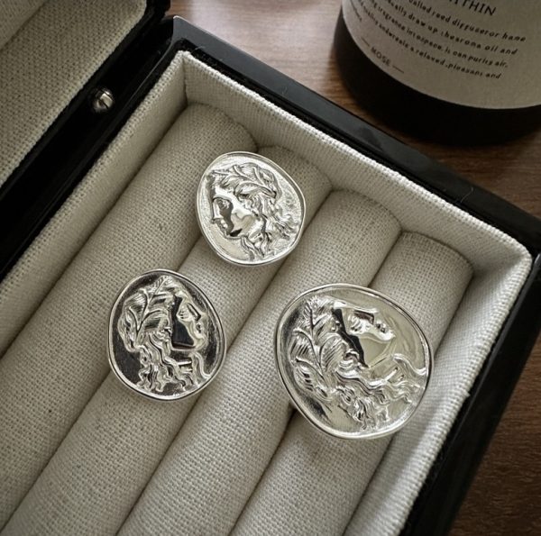 Wholesale 925 Sterling Silver Chunky Portrait Earrings & Ring