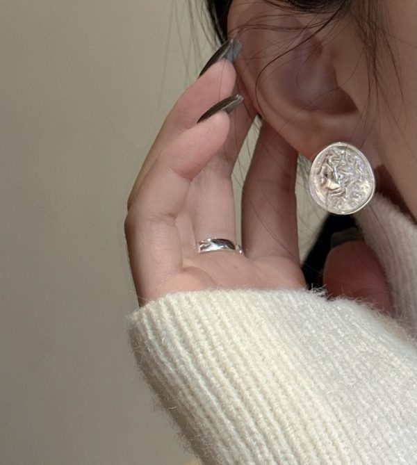 Wholesale 925 Sterling Silver Chunky Portrait Earrings & Ring - Image 4