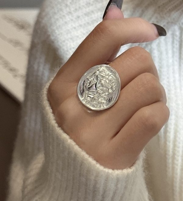 Wholesale 925 Sterling Silver Chunky Portrait Earrings & Ring - Image 6