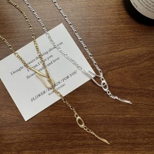 Wholesale 925 Sterling Silver Simple Sweater Chain Necklace