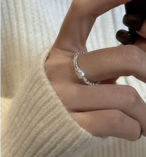 Wholesale 925 Sterling Silver Twist Chain Ring - Image 5