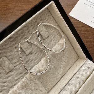 Wholesale 925 Sterling Silver Big Textured Earrings