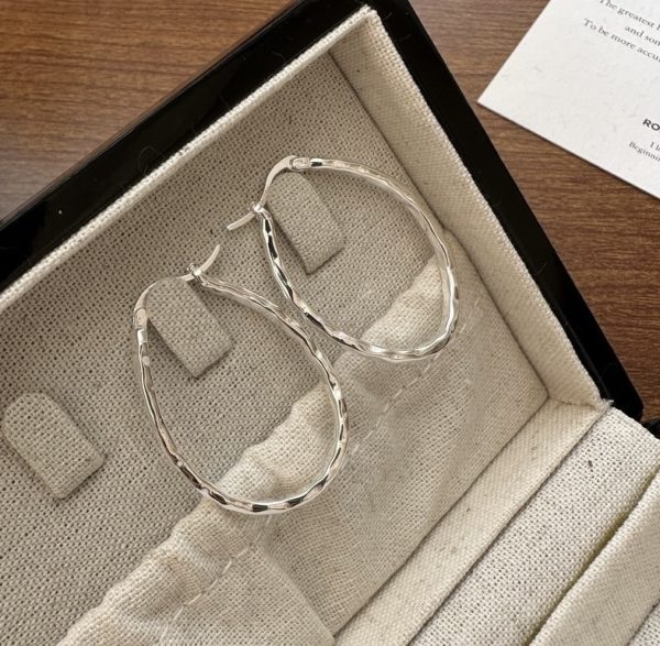 Wholesale 925 Sterling Silver Big Textured Earrings