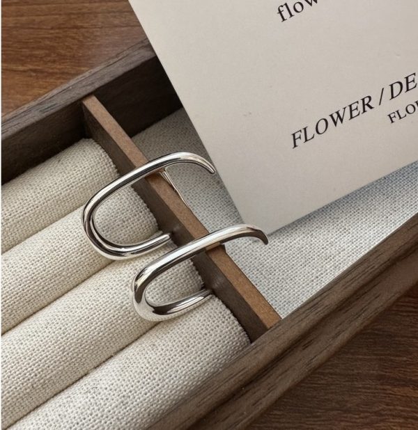 Wholesale 925 Sterling Silver Bent Hook Stud Earrings - Image 2