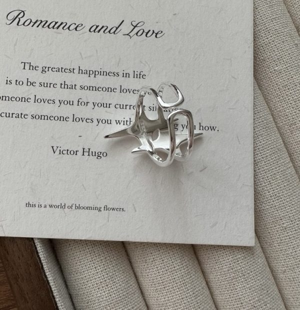 Wholesale 925 Sterling Silver Four-pointed Star Ring - Image 2
