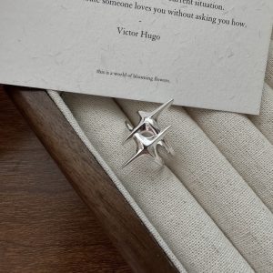 Wholesale 925 Sterling Silver Four-pointed Star Ring