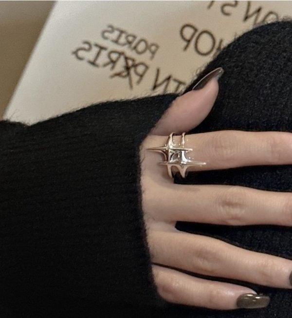 Wholesale 925 Sterling Silver Four-pointed Star Ring - Image 4