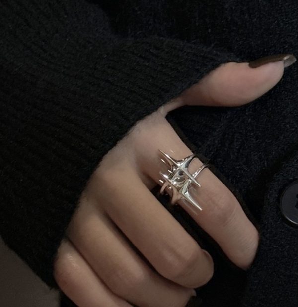 Wholesale 925 Sterling Silver Four-pointed Star Ring - Image 6