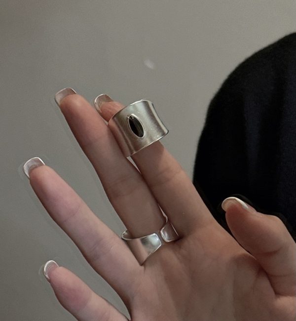 Wholesale 925 Sterling Silver Matte Agate Ring - Image 5